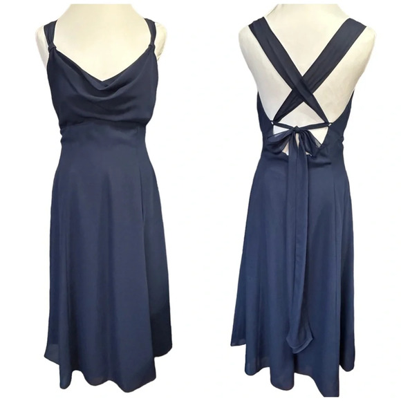 WTOO Watters & Watters Navy Blue Cocktail, Bridesmaid Dress - Picture 2 of 9